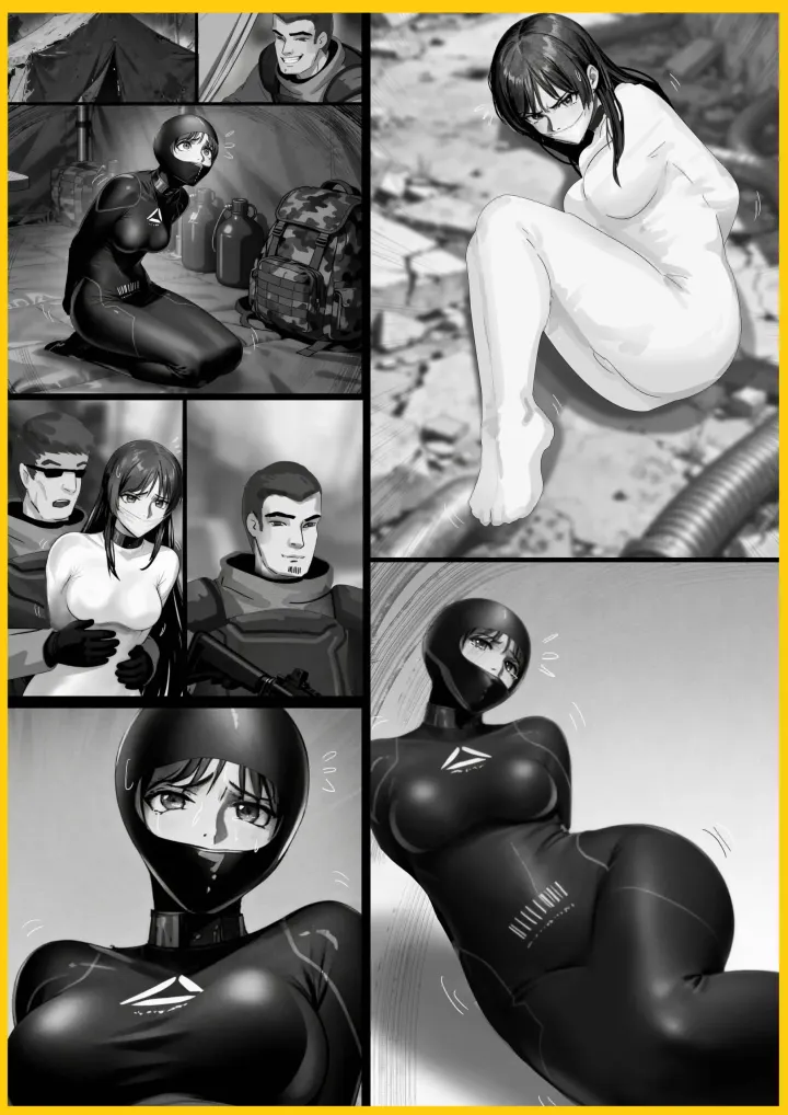 King - 《女武神的拘束衣04》鲁路修画风 御姐王牌驾驶员 三层囚笼锁死肉身，全包头套只露眼睛，王牌机甲师终成无名囚徒！
